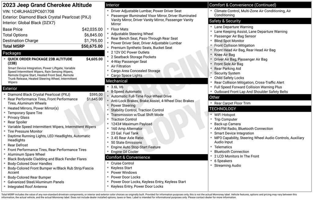 jeep grand cherokee 2023 1C4RJHAG2PC601708 image jeep grand cherokee 2023 1C4RJHAG2PC601708 image